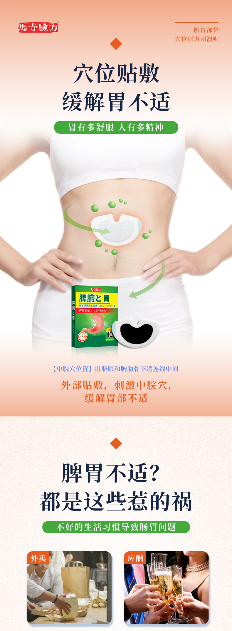 脾胃貼的正確貼法圖片，脾胃貼貼在哪個位置，兒童脾胃貼位置圖